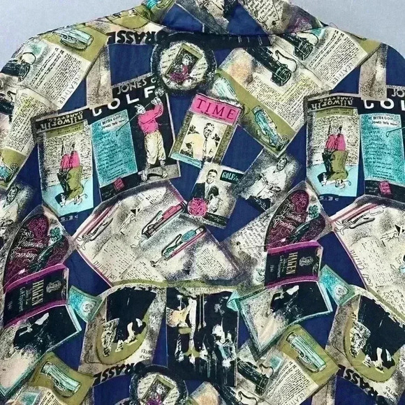 Activology Vintage 90s Bomber Jacket Womens Large Golf Novelty Eclectic Grandpa - Picture 8 of 13